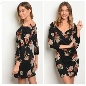 Cold Shoulder Floral Dress
